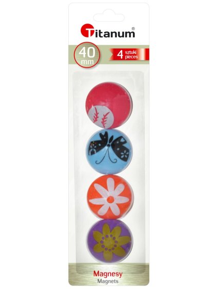 Magnety, KOLEČKA S MOTIVY, mix 2, 3 cm, 6ks/bal.