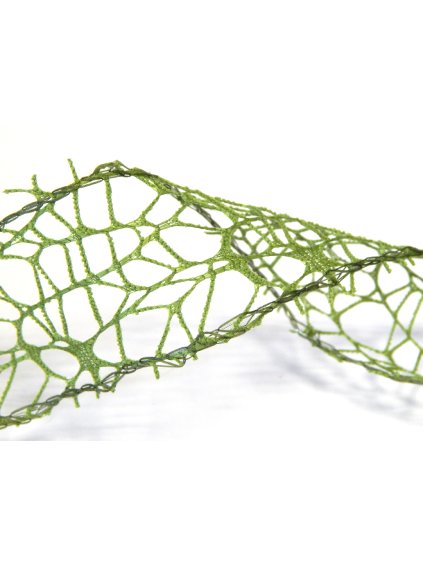 Stuha dekorační, spider, barva tmavě zelená, 5cm, návin 9,1m/bal.