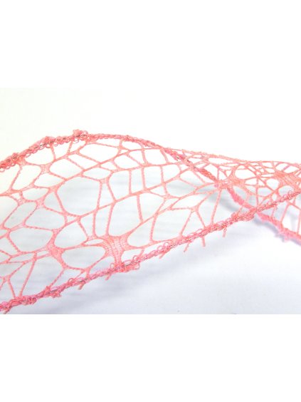 Stuha dekorační, barva růžová, spider, 5 cm, návin 9,1m/bal.