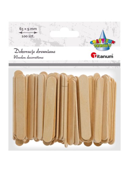 Špachtle dřevěné, PŘÍRODNÍ, 6,5x0,9 cm, 100ks/bal.