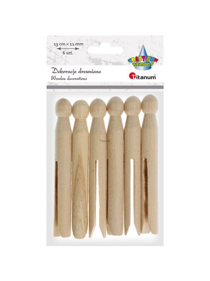 Dřev. kolík, retro, 13x1,1cm, 6ks/bal.