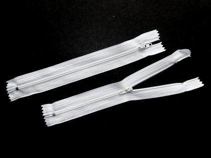 Spirálový zip nedělitelný, 18 cm, bílá č.101, 1 ks