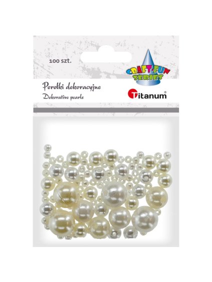 Korálky plast., perličky, mix vel., 100ks/bal.