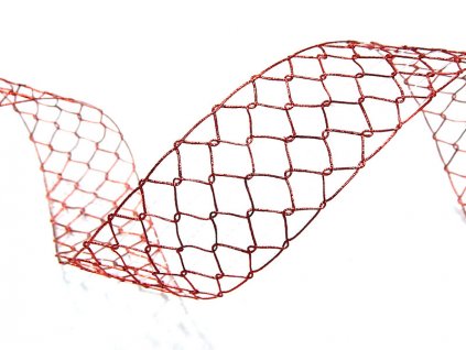 Metalická stuha lurex, 4 cm, červená