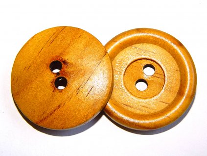 GU263, Plastový knoflík, dřevěný, lak, 45 mm / 1 kus