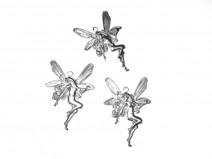 Přívěsek, víla, 1ks, 4,5 x 3,1 mm