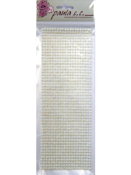 Samolepky, půlperličky, KRÉMOVÁ BARVA, 4 mm, 27x10,4 cm, arch