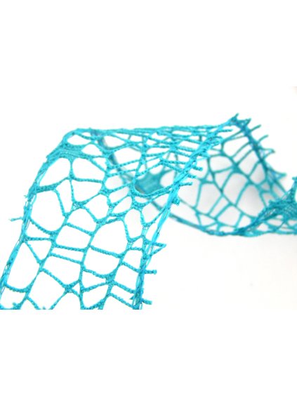 Stuha dekorační, spider, barva tyrkysová, tyrkysová, 5cm, návin 9,1m/bal.