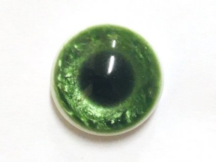 GU336, Plastový knoflík, oko, zelené, 15 mm / 1 kus