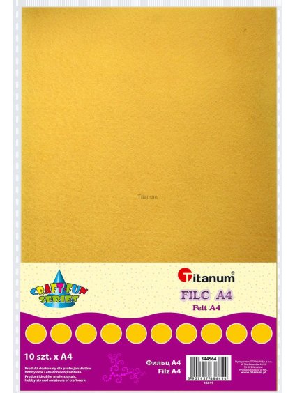 Filc A4, TEPLÁ ŽLUTÁ, 10 ks/bal.