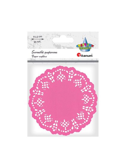 PAPÍROVÉ PODTÁCKY, tmavší růžová, průměr 11,5cm, 35ks