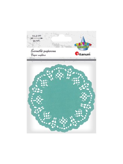 Papírové podtácky, tyrkys, průměr 11,5cm, 35ks/bal.