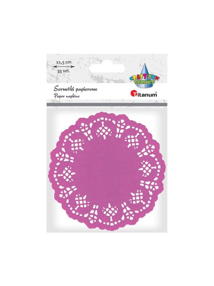 Papírové podtácky, fialová, průměr 11,5cm, 35ks/bal.