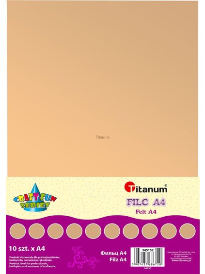 Filc, arch A4, BÉŽOVÁ, 10 ks/bal.