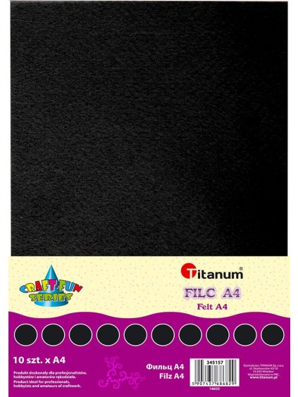 Filc A4, 10ks, černá