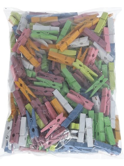 Dřevěné kolíčky, MIX BAREV, 35mm, cca 250ks/bal