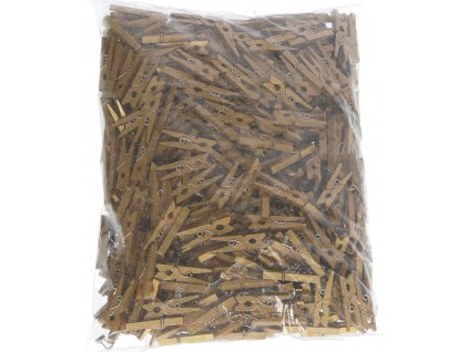 Dřevěné kolíčky, zlaté, 30 mm, balení cca 500ks