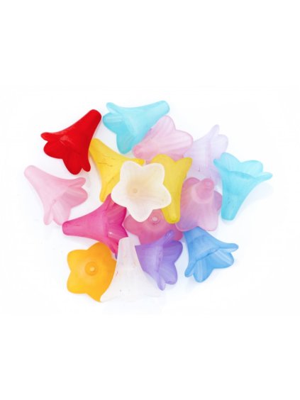 Plastový zvoneček matný, barva mix, 22x22 mm, 20ks/bal.