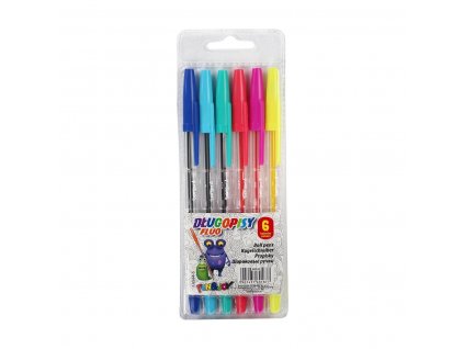 Propis. tužka, barevná propiska , mix barev, hrot 0,7mm , 6ks/bal.