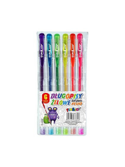 Gelová popisovače, FLUO, 0,8mm, 6ks/bal.