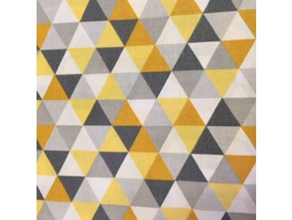 Bavlněná látka, panel 50x80 cm, v117, žlutá geometrie