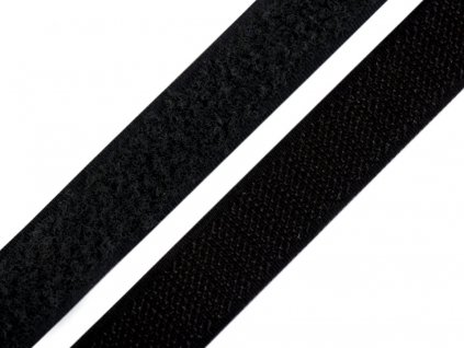 Suchý zip, 20 mm, barva černá /balení 25 m, - set