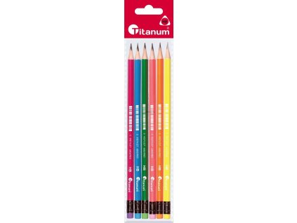 Tužky, grafitové, s gumou, 6ks, HB, (345175)