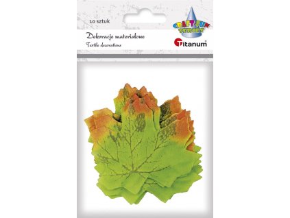 Dekor. javorové listy, zelená/oranžová, 8x7,5 cm, 10ks/bal.