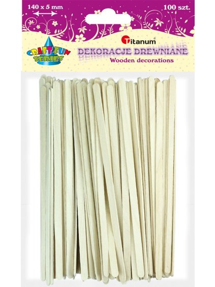 Špachtle dřevěné přírodní, 14x0,5cm, 100ks/bal.