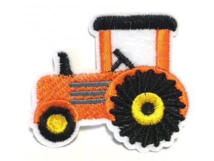 Nažehlovačka, traktor, oranžový, 5,5 x 4,5 cm