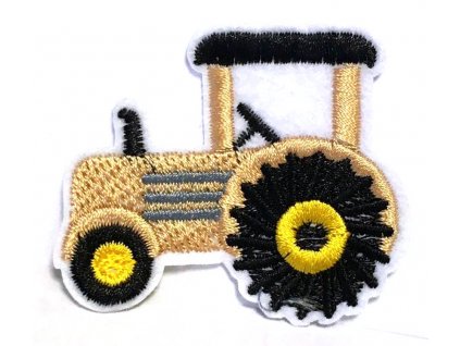Nažehlovačka, traktor, béžový, 5,5 x 4,5 cm