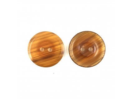 GO14, Knoflík, 23mm, žíhaně karamelová hnědá, 1ks