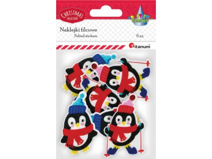 461776, Samolepky, plstěné, dekorační, tučňáci, 4.8x7.9 cm, 6ks