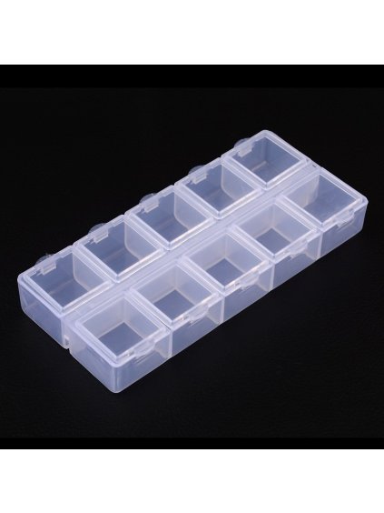 Organizér na korálky, čirý, cca 13 x 6 cm, 1ks
