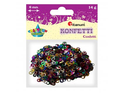 Konfety, prstencové, mix barev, 6mm, 14g, 1bal