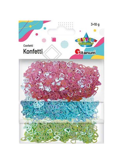 Konfety, 3x10g, pastel. mix srdíček