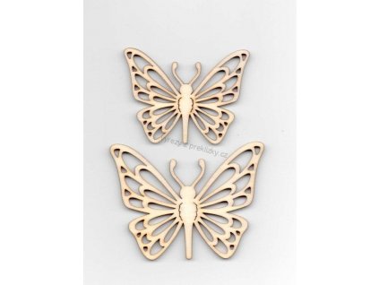 Dřevěné výřezy, Motýl krajkový, větší varianta, 7 x 5.5 cm, 1ks