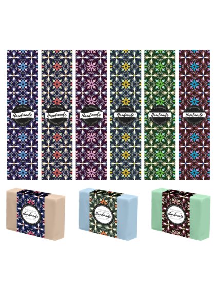 Etikety pro mýdlo, nápis „HANDMADE“, 21 x 5 cm, ksbal2