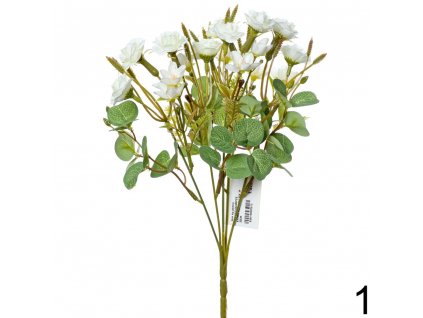 Svazek, kytice mini růže, BÍLÁ, 32cm / 1 kus
