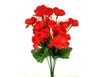 Umělé květy, vlčí mák, červený, 36 cm / 1kus