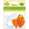 Plstěná dekorace, ZAJÍČCI A MRKVE, 18ks/bal.