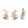 Dřevěné kolíčky, zajíček, 6ks, 7x45 mm