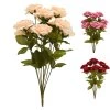 Umělá dekorace - kytice čajových růží, 43 cm – mix barev