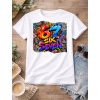 Tričko s potiskem, SIX-SEVEN barevný nápis s graffiti, 1 ks