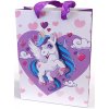 Dárková papírová taška, LUX 3D třpytivý jednorožec mix, 40x30x12 cm, 1ks (17183)