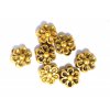 Korálky kovové, 1ks, 6mm, květina starozlatá