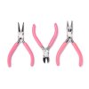 Kleště na šperky, sada růžové, 3ks, 3druhy, 1 bal.