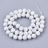 Přírodní barvený lávový korálek, bílá, 8mm, cca 47ks/bal.