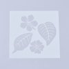 L026-106D, Plast. šablona, 130x130mm, květy a listy, 1ks