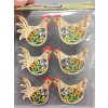 Dřev. samolep. dekorace, slepičky mix, 39x42mm, 6ks/bal.